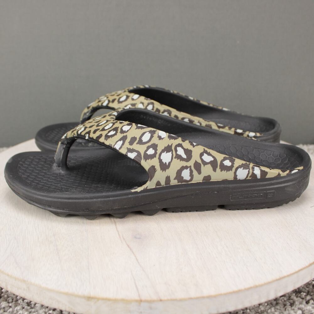 Spenco Fusion 2 Comfort Sandals Womens 11 Black Leopard Orthotic - Picture 5 of 9